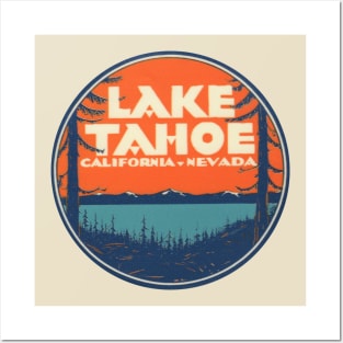 Lake Tahoe Vintage Travel Decal Posters and Art